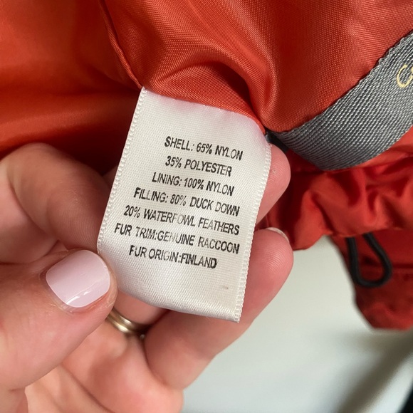 CALVIN KLEIN WINTER PUFFER JACKET | Size Med. | Rust Orange | winter coat | fur - Picture 2 of 8